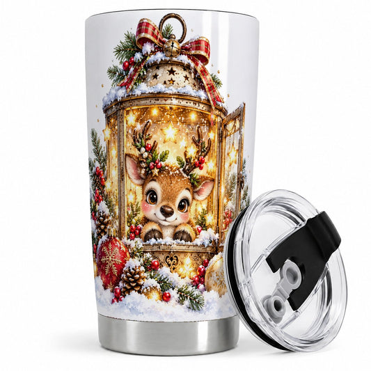 Christmas Reindeer Lantern Tumbler 20oz