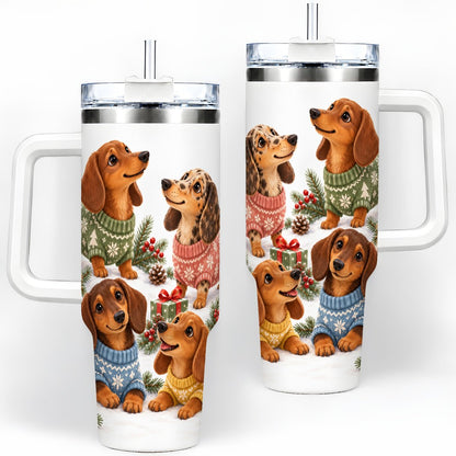 Christmas Dachshund Quartet Tumbler 40oz