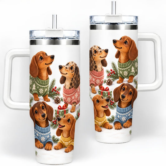 Christmas Dachshund Quartet Tumbler 40oz