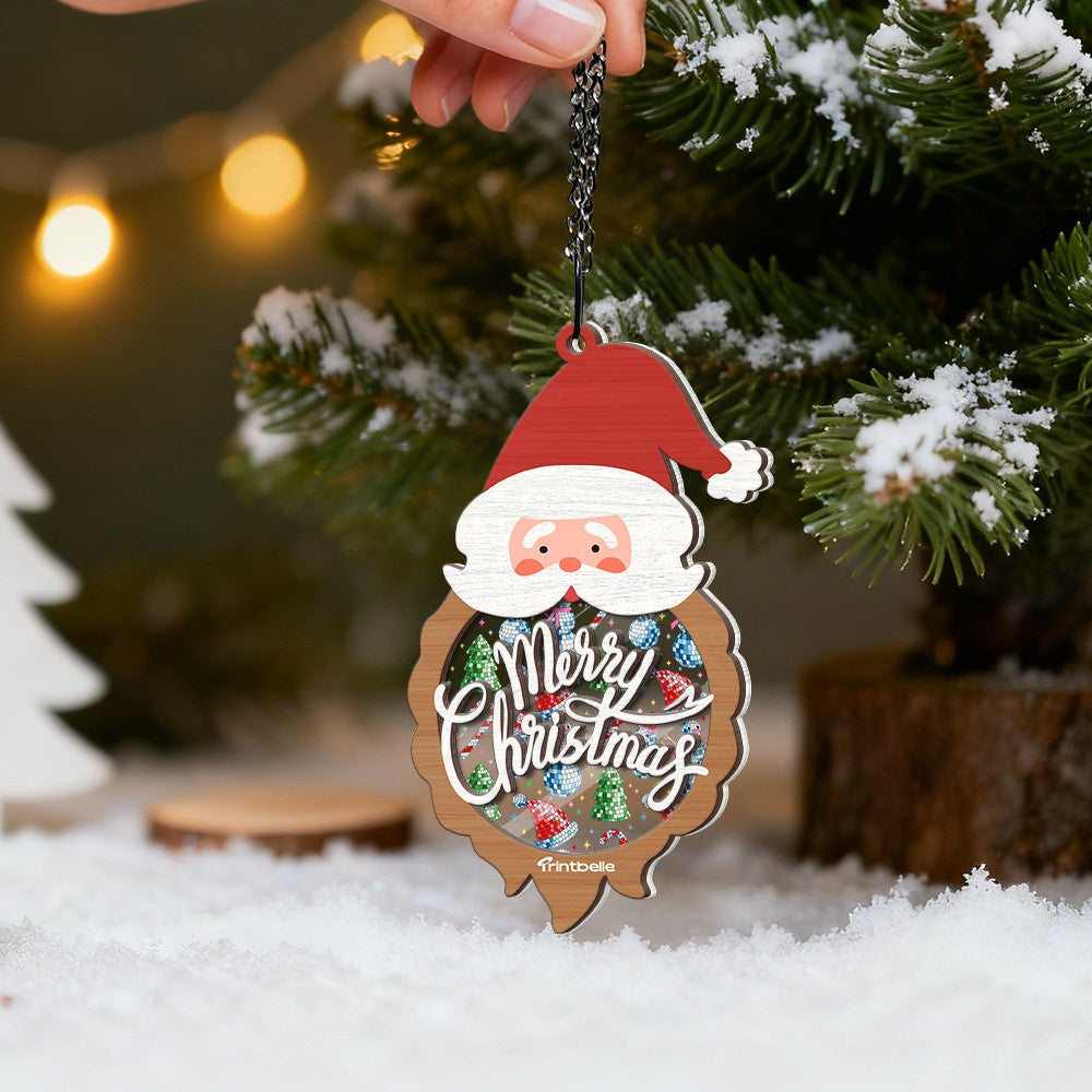 Suncatcher Acrylic & Wood Window Hanging Ornament Cutout & Print (2 layer+assembly)-Chain & Suction Cup