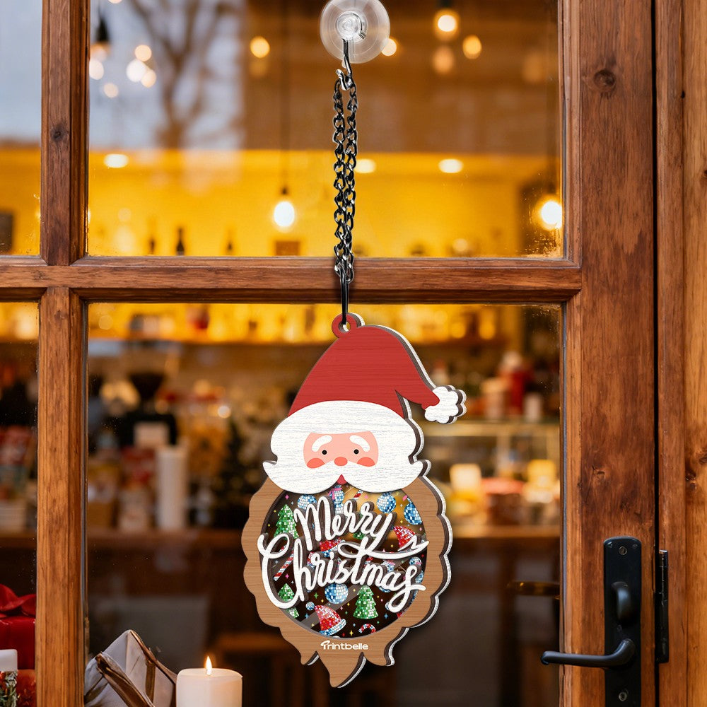 Suncatcher Acrylic & Wood Window Hanging Ornament Cutout & Print (2 layer+assembly)-Chain & Suction Cup