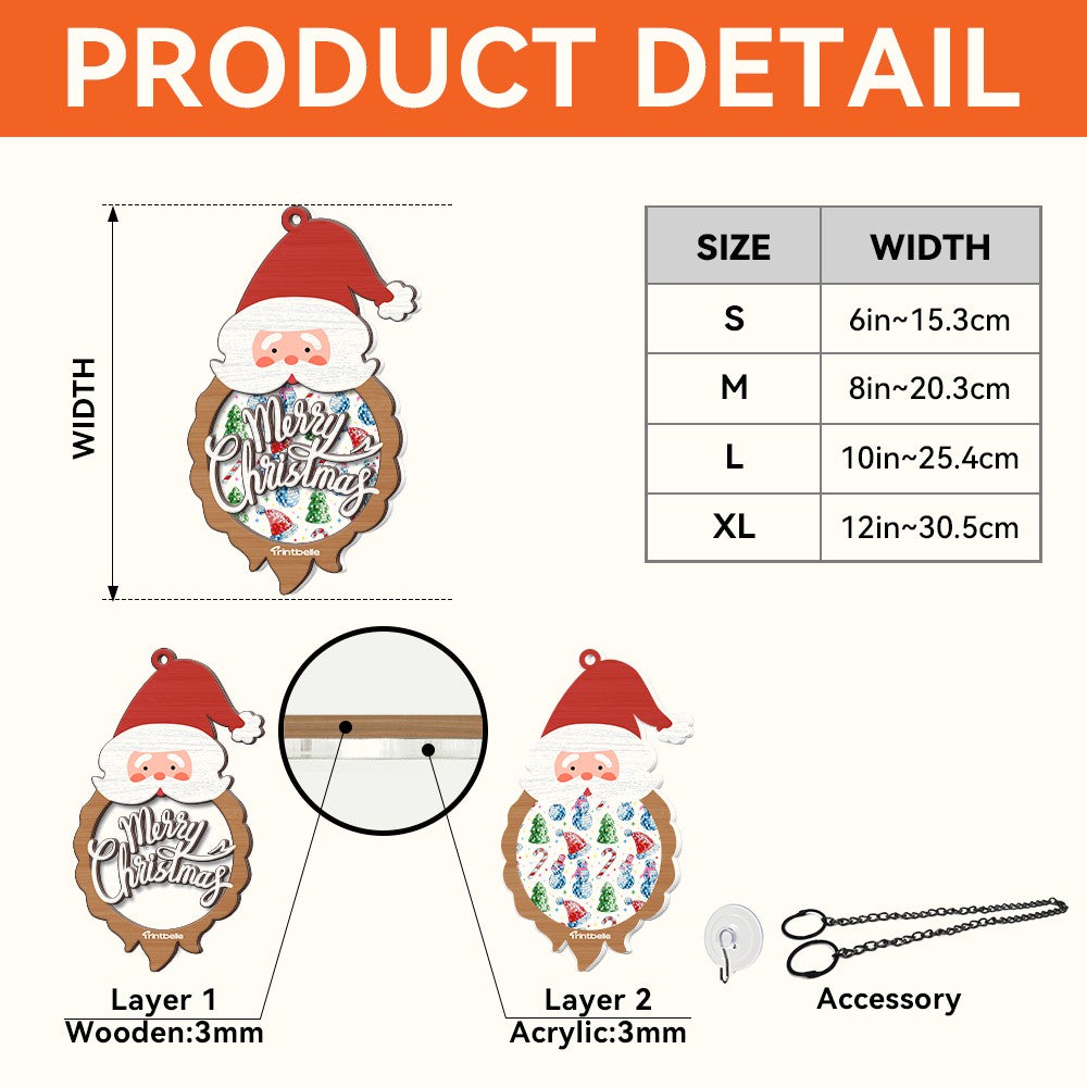 Suncatcher Acrylic & Wood Window Hanging Ornament Cutout & Print (2 layer+assembly)-Chain & Suction Cup