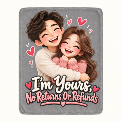 Custom Photo Caricature Portrait Plush Fleece Blanket - Funny Couple Personalized Blanket Gift — hero