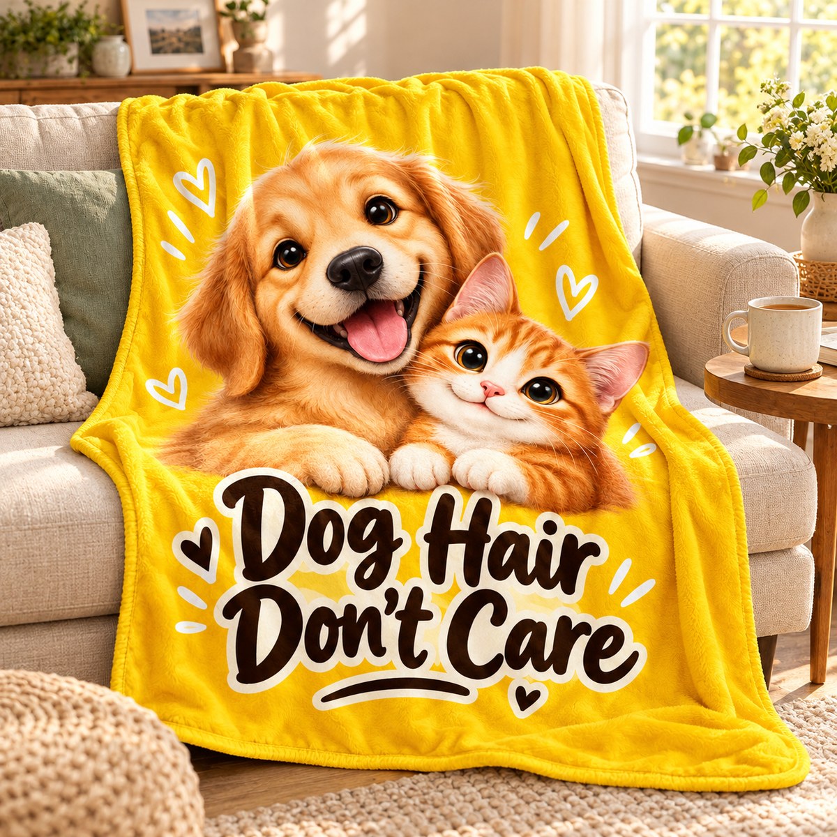 Custom Photo Caricature Portrait Plush Fleece Blanket - Funny Pet Portrait Blanket Personalized Blanket Gift — lifestyle
