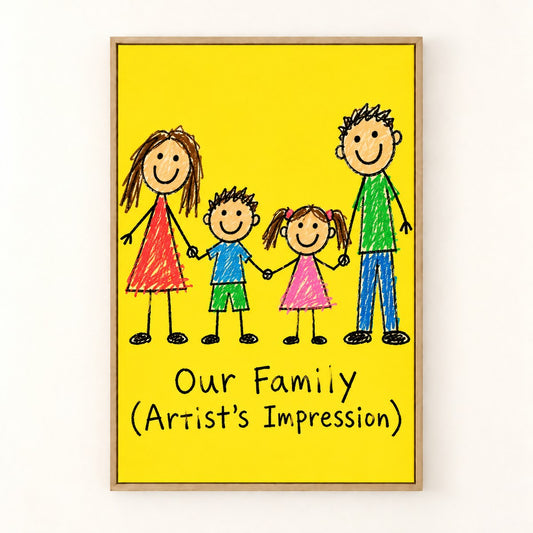 Personalized doodle portrait framed canvas