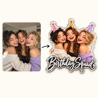Custom Photo Birthday Caricature - Personalized Acrylic Magnet — how it works