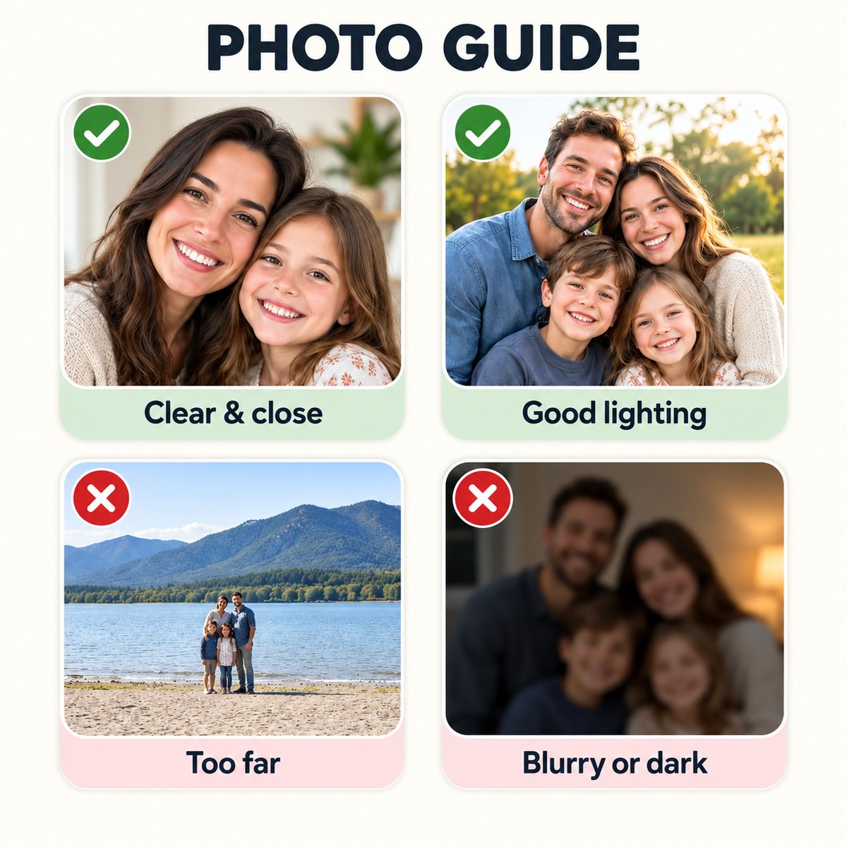 Custom Photo Fall Family Caricature - Personalized Acrylic Magnet — photo guide