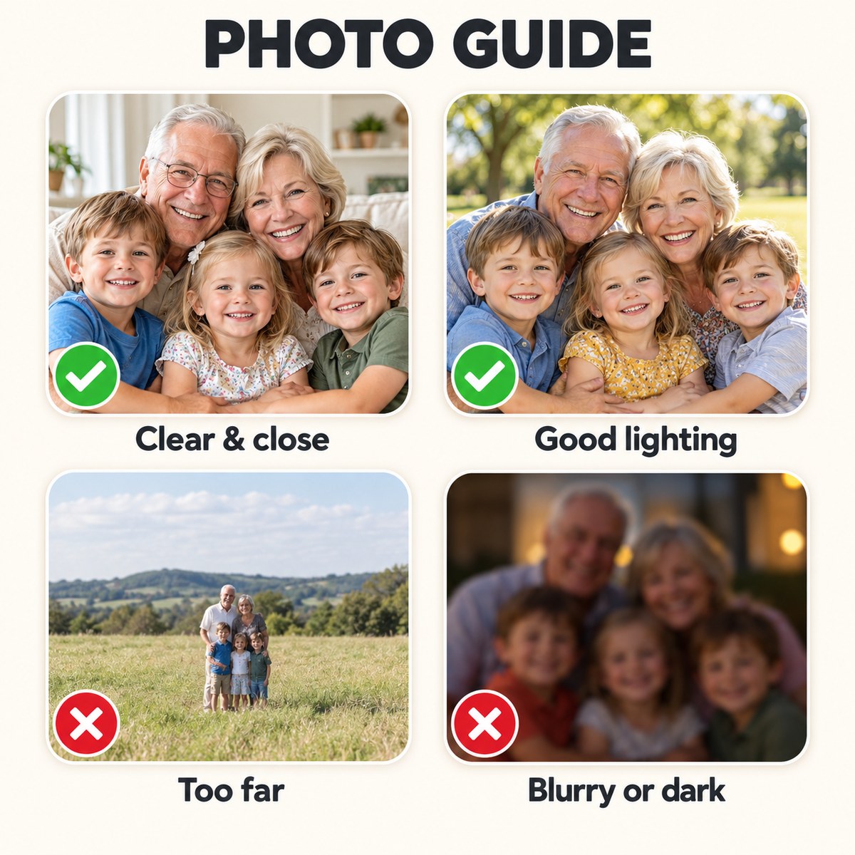 Custom Photo Grandparents Caricature - Personalized Acrylic Magnet — photo guide