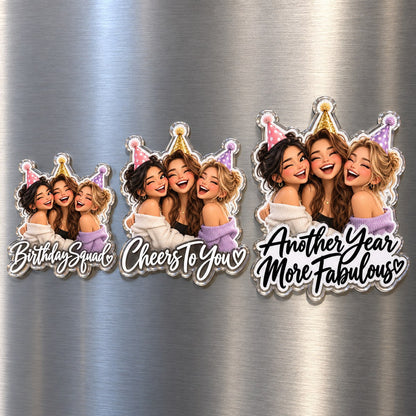 Custom Photo Birthday Caricature - Personalized Acrylic Magnet — options