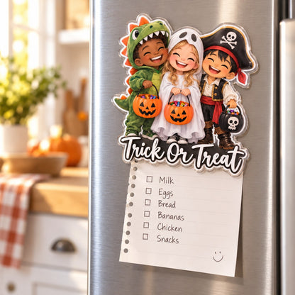 Custom Photo Halloween Kids Caricature - Personalized Acrylic Magnet — lifestyle