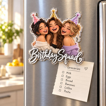 Custom Photo Birthday Caricature - Personalized Acrylic Magnet — lifestyle