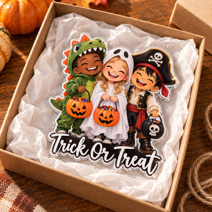 Custom Photo Halloween Kids Caricature - Personalized Acrylic Magnet — gift