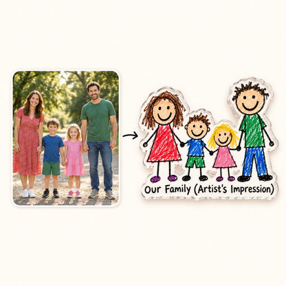 Custom Photo Family Doodle - Personalized Acrylic Magnet — how it works