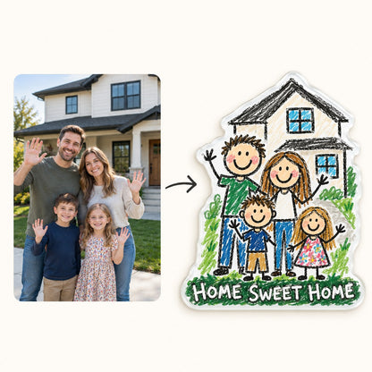 Custom Photo Housewarming Doodle - Personalized Acrylic Magnet — how it works