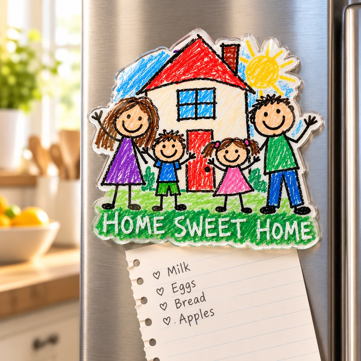 Custom Photo Housewarming Doodle - Personalized Acrylic Magnet — lifestyle