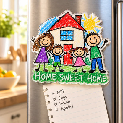 Custom Photo Housewarming Doodle - Personalized Acrylic Magnet — lifestyle