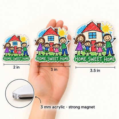 Custom Photo Housewarming Doodle - Personalized Acrylic Magnet — size
