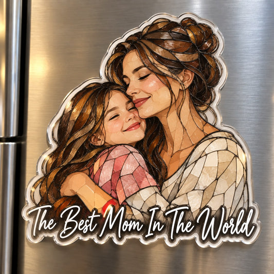Custom Photo Mom & Grandma Stained Glass - Personalized Acrylic Magnet — hero