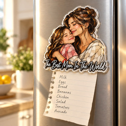 Custom Photo Mom & Grandma Stained Glass - Personalized Acrylic Magnet — lifestyle