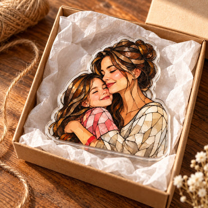 Custom Photo Mom & Grandma Stained Glass - Personalized Acrylic Magnet — gift