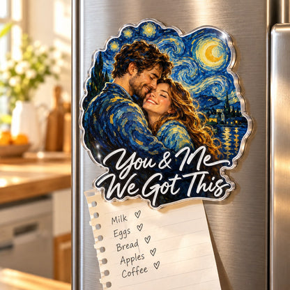 Custom Photo Couple Gift Starry Night - Personalized Acrylic Magnet — lifestyle