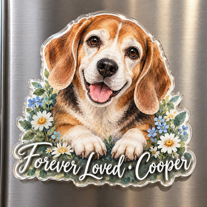 Custom Photo Pet Memorial Watercolor - Personalized Acrylic Magnet — hero