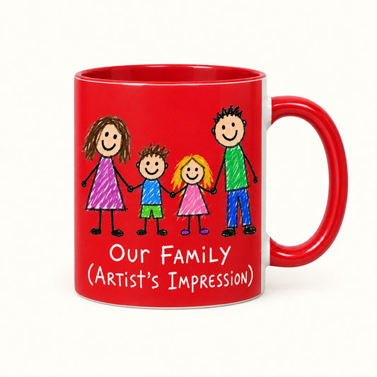 Custom Photo Doodle Portrait Accent Two-Tone Mug - Kid-Style Drawing Family Personalized Mug Gift — hero