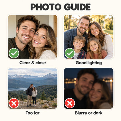Custom Photo Caricature Portrait Acrylic Night Light - Funny Couple Gift Personalized Night Light Gift — photo guide