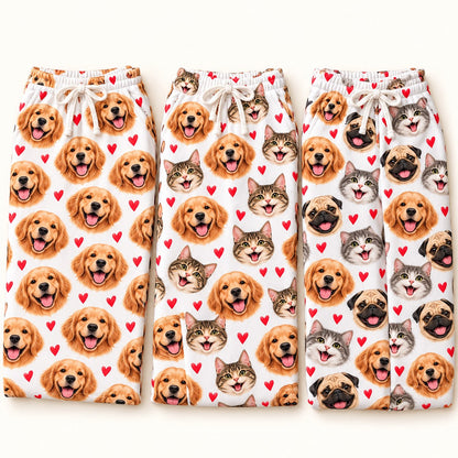 Custom Face Dog & Cat - Personalized Pajama Pants — options