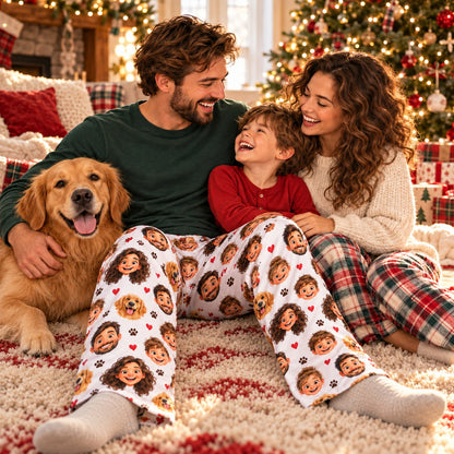 Custom Face Family & Pets - Personalized Pajama Pants — lifestyle