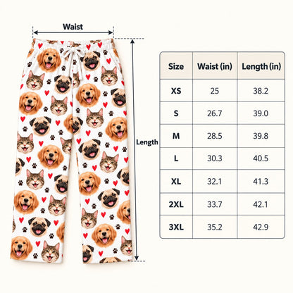 Custom Face Dog & Cat - Personalized Pajama Pants — size