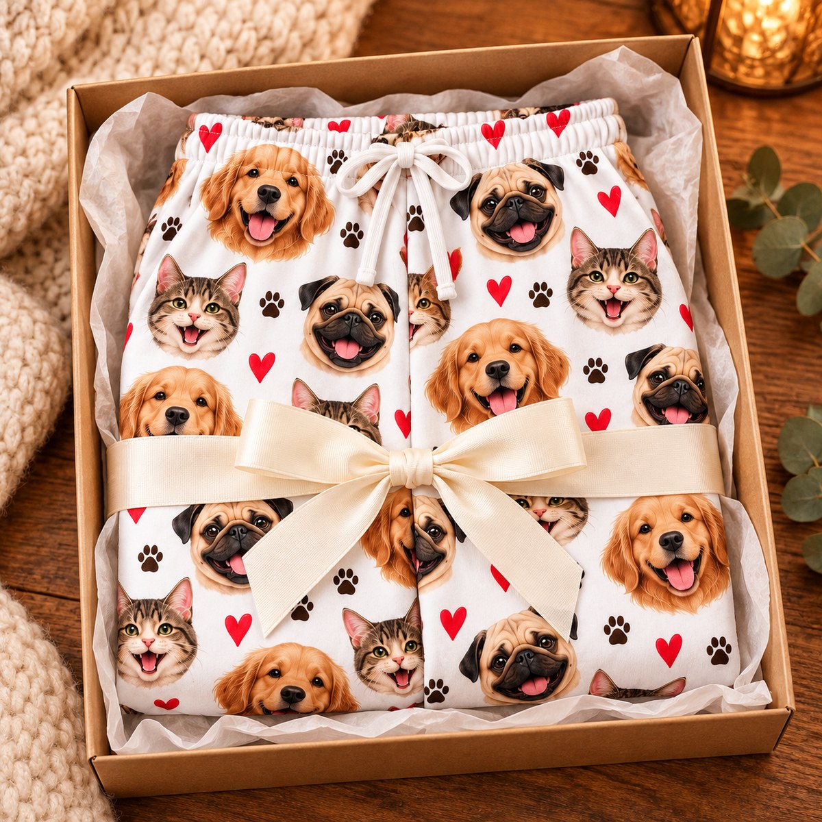Custom Face Dog & Cat - Personalized Pajama Pants — gift