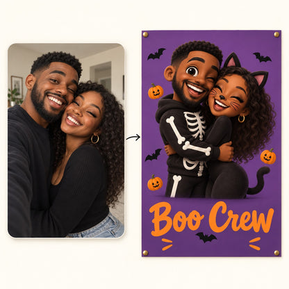 How it works: your photo to a Halloween caricature poster