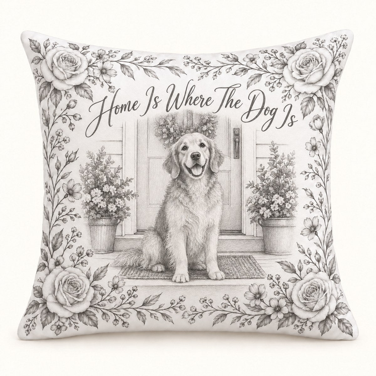 Custom Photo Pencil Sketch Throw Pillow Cover - Housewarming Gift Personalized Pillow Gift — hero