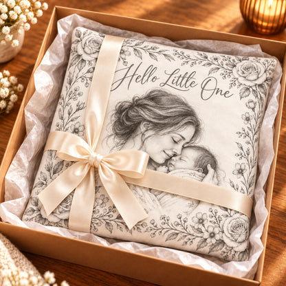 Custom Photo Pencil Sketch Throw Pillow Cover - New Baby Gift Personalized Pillow Gift — gift