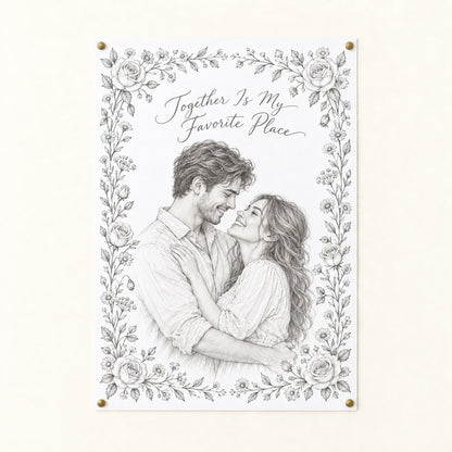 Personalized pencil sketch portrait unframed poster