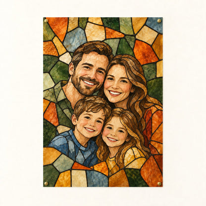 Personalized stained glass portrait unframed poster