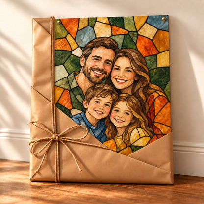 Stained glass poster wrapped as a gift