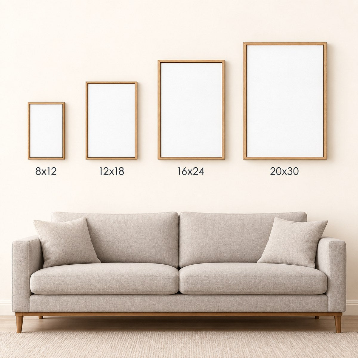 Size guide: 8x12 to 20x30 inches