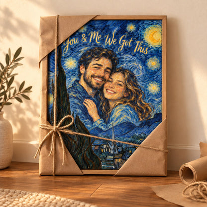 Starry Night canvas gift wrap