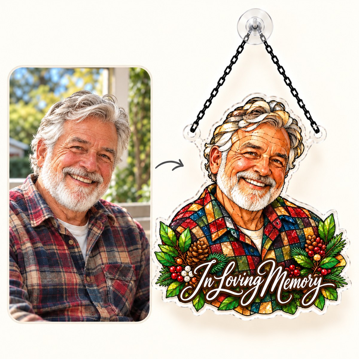 Custom Photo Memorial Stained Glass - Personalized Acrylic Window Suncatcher — how it works