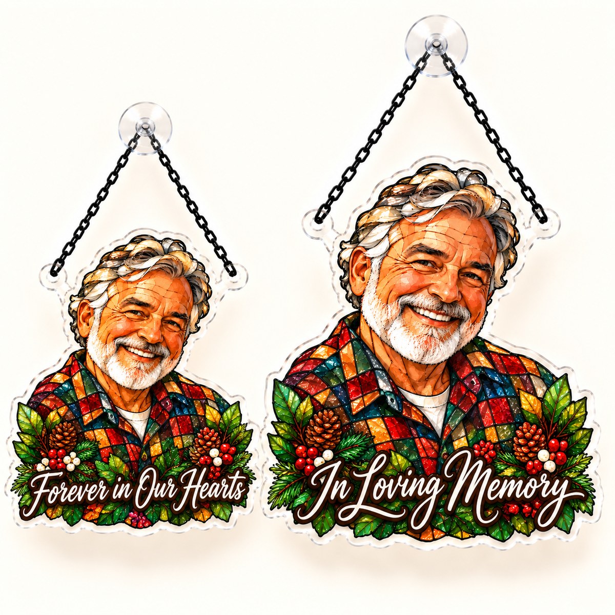 Custom Photo Memorial Stained Glass - Personalized Acrylic Window Suncatcher — options