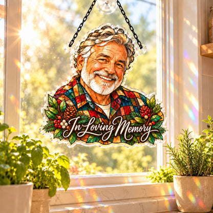 Custom Photo Memorial Stained Glass - Personalized Acrylic Window Suncatcher — lifestyle
