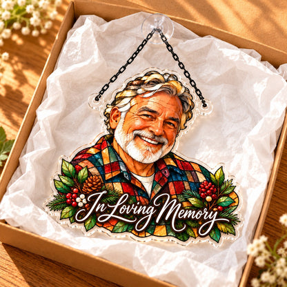 Custom Photo Memorial Stained Glass - Personalized Acrylic Window Suncatcher — gift