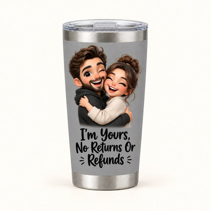 Custom Photo Caricature Portrait 20oz Stainless Steel Tumbler - Funny Couple Personalized Tumbler Gift — hero