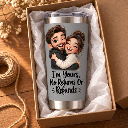 Custom Photo Caricature Portrait 20oz Stainless Steel Tumbler - Funny Couple Personalized Tumbler Gift — gift