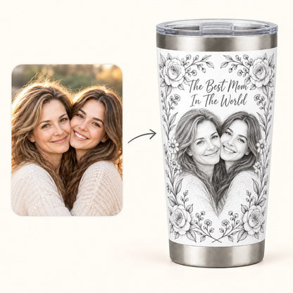 Custom Photo Pencil Sketch 20oz Stainless Steel Tumbler - Best Mom Gift, Personalized Tumbler Gift — how it works